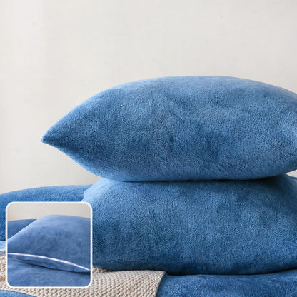 Winter Flanell Bettwäsche Set 200x200cm Marineblau