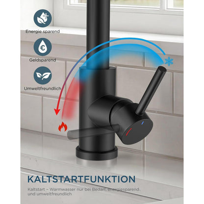Niederdruck Küchenarmatur mit Handbrause, 360° drehbar