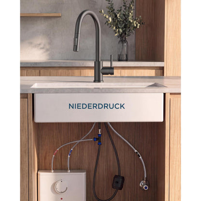 Niederdruck Küchenarmatur mit Handbrause, 360° drehbar