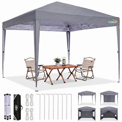 Faltpavillon 3x3 Wasserdicht mit Seitenwänden – Grau