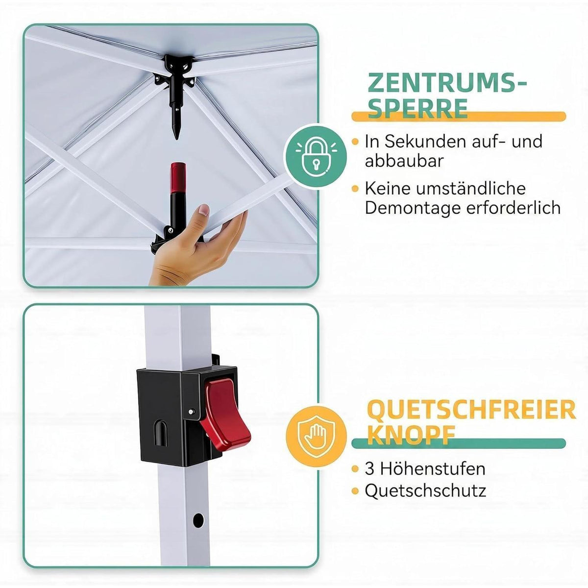 Faltpavillon 3x3 Wasserdicht mit Seitenwänden – Grau
