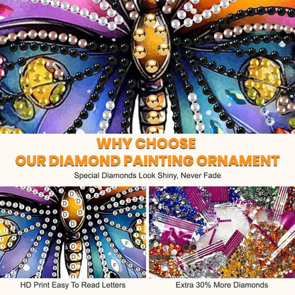 Diamant Painting Anhänger mit Kette – Bunter Schmetterling DIY Set