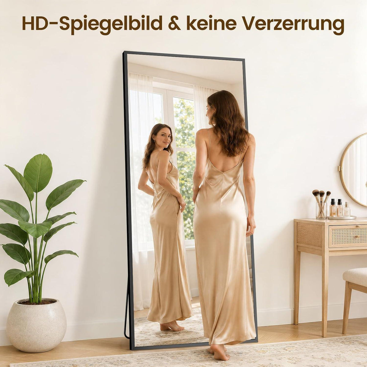Ganzkörperspiegel 193x86cm – Standspiegel mit Aluminiumrahmen