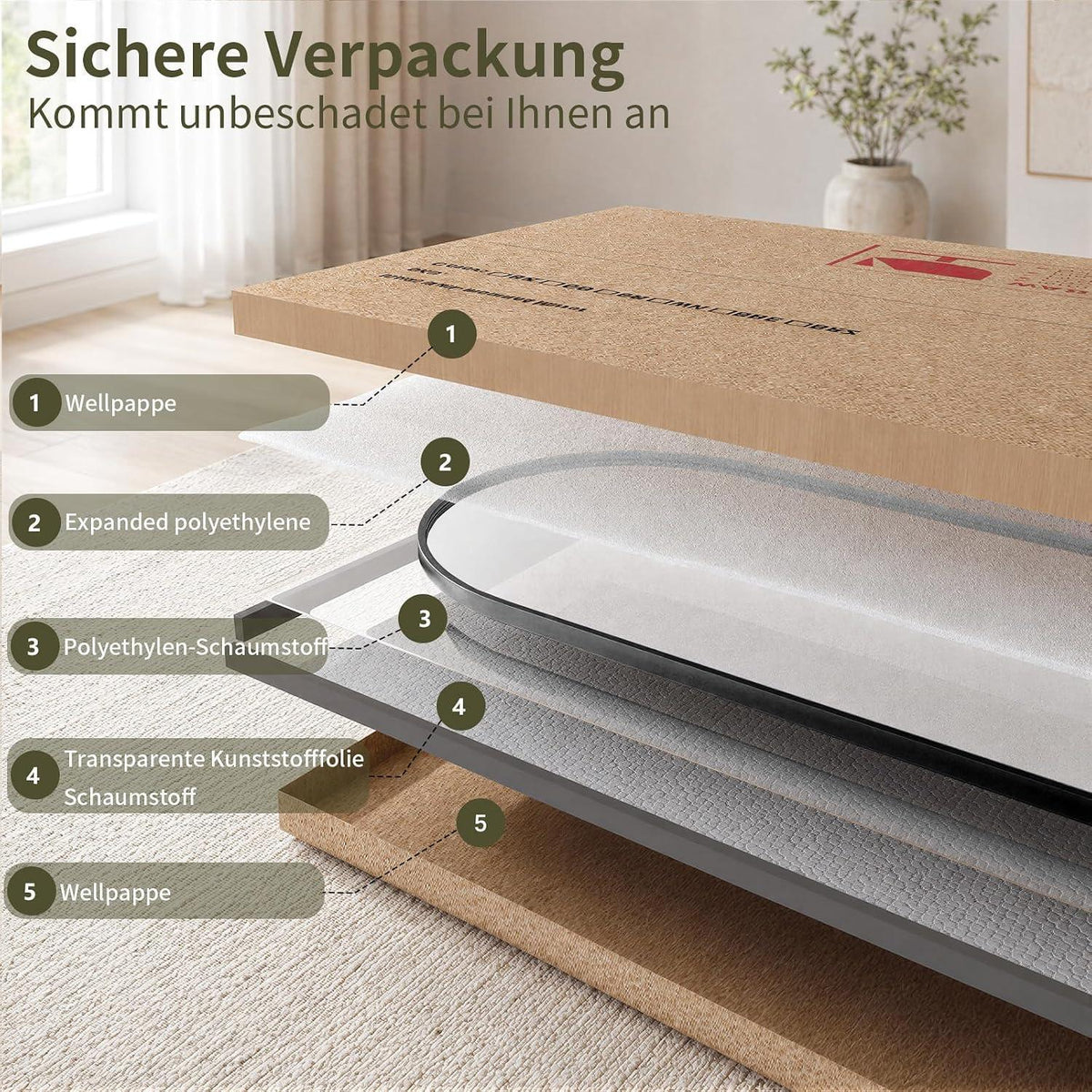 Ganzkörperspiegel Gewölbt 162x53cm – Stand- & Wandspiegel Schwarz