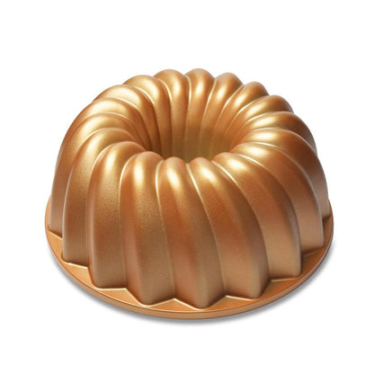 Goldene Ringkuchenform aus Aluminium – 24x24x9 cm