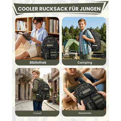Schulrucksack Jungen 2-5. Klasse, Ergonomisch, Schwarz