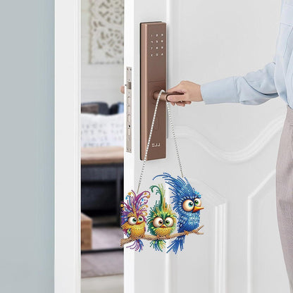 Diamant Painting Eule Anhänger mit Kette – DIY Bastelset Vogel