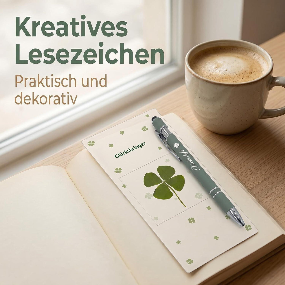 10x Glücksstift mit Vierblattklee – Dankeschön Geschenk Kollegen