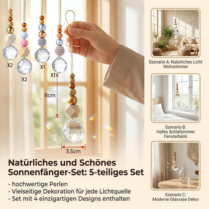 6x Sonnenfänger Bastelset – Kristall Lichtfänger für Fenster & Garten