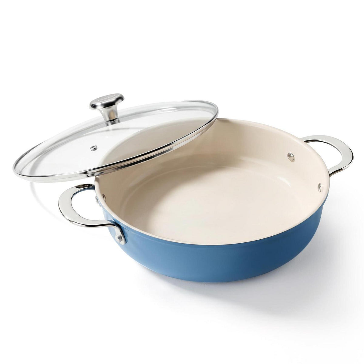 Schmorpfanne 28cm mit Deckel – Antihaft Keramik, Blau