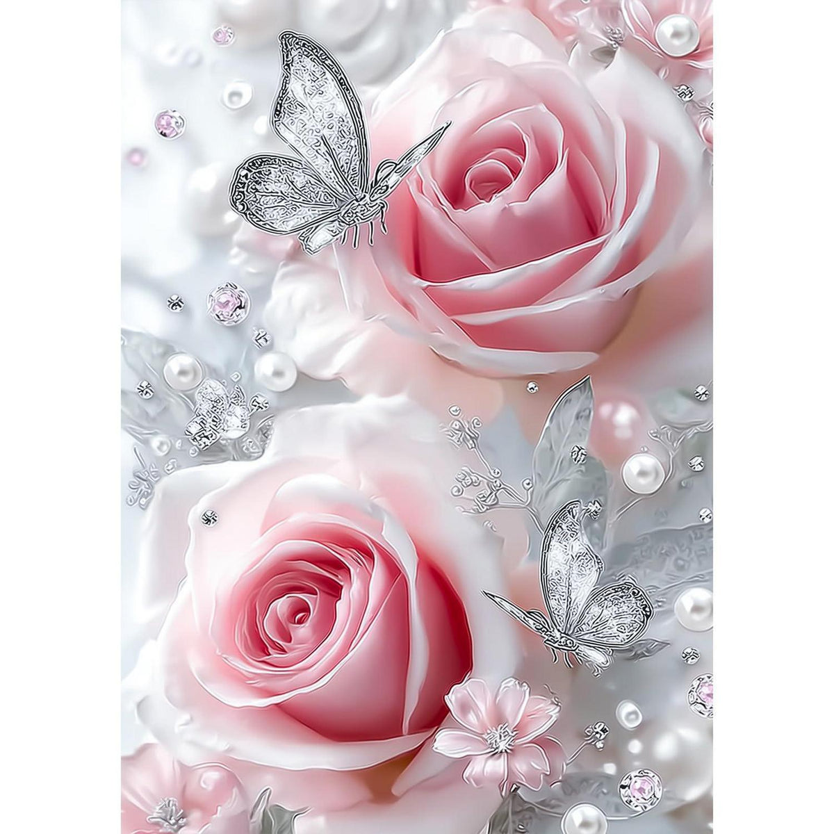 5D Diamantmalerei Schmetterling Rose – Bastelset für Erwachsene & Kinder