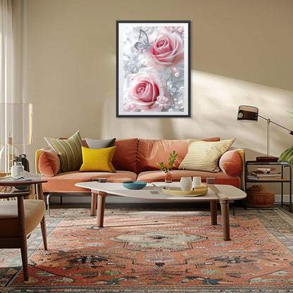 5D Diamantmalerei Schmetterling Rose – Bastelset für Erwachsene & Kinder