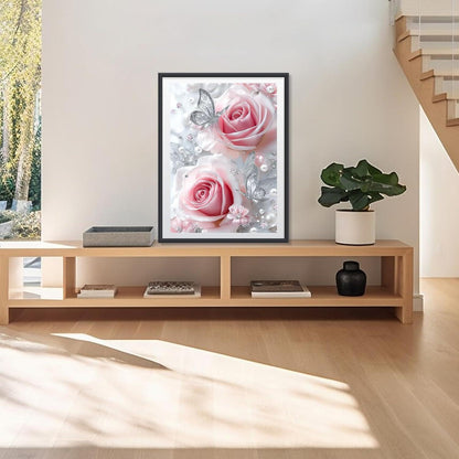 5D Diamantmalerei Schmetterling Rose – Bastelset für Erwachsene & Kinder