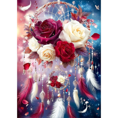 Diamantmalerei Traumfänger Rose 5D DIY Set Erwachsene Kinder