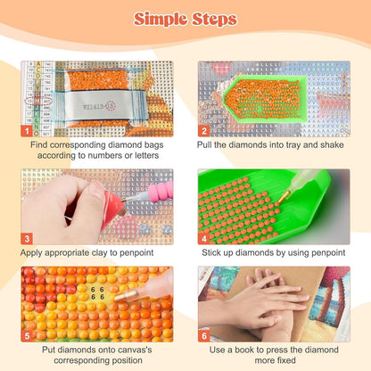 5D Diamantmalerei Feder – DIY Bilderset für Erwachsene & Kinder