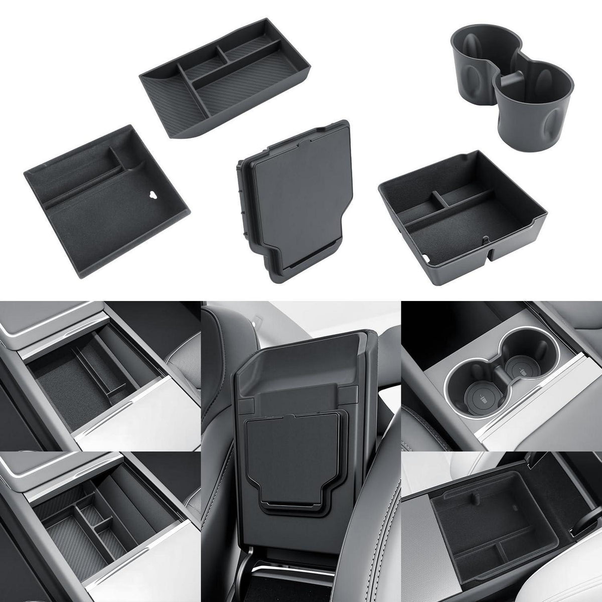 Tesla Model Y Mittelkonsole Organizer 5-tlg.