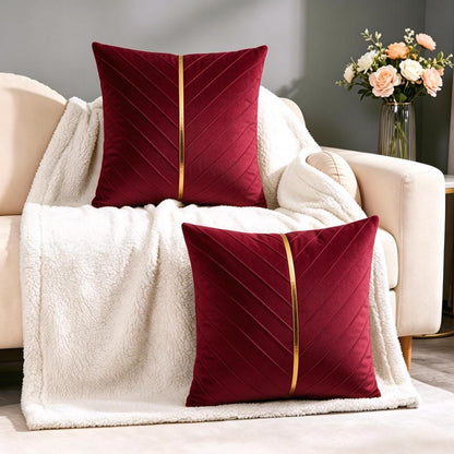 2x Samt Kissenbezug Weinrot 40x40 cm - Modern & Elegant