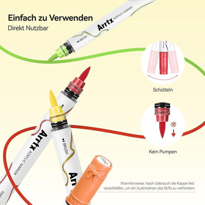 Acrylmarker Set 66 Farben – Wasserfest, Doppelspitze