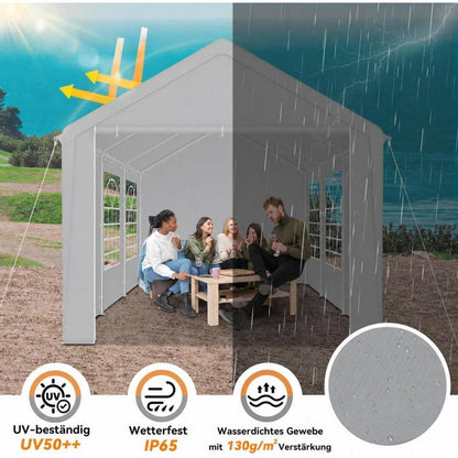Partyzelt 4x6m Grau – Wasserdicht & UV-Schutz für Garten & Events