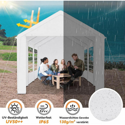 Partyzelt 3x6m – Weißes Garten- & Festzelt mit Zubehör