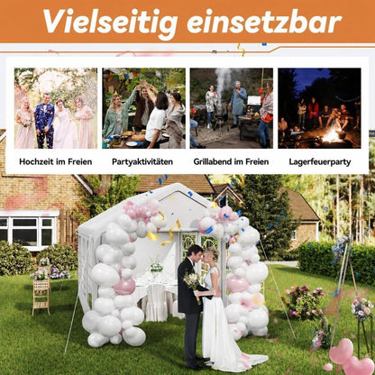 Partyzelt 3x6m – Weißes Garten- & Festzelt mit Zubehör