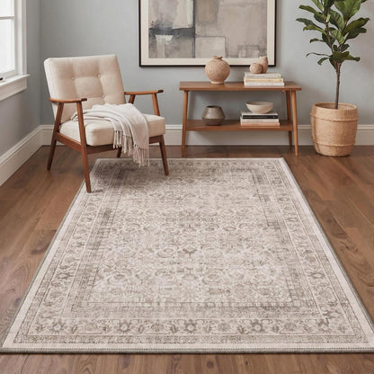 Vintage Teppich Wohnzimmer 160x230cm Beige Rechteckig