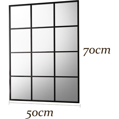 Wandspiegel Gitter Schwarz 70x50 cm – Dekorativer Kosmetikspiegel