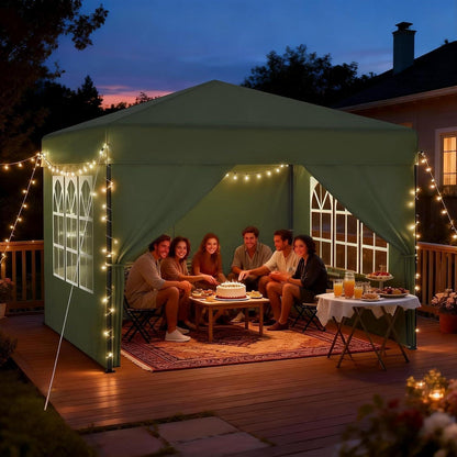 Faltpavillon 2.5x2.5 Wasserdicht & Stabil mit Seitenwänden