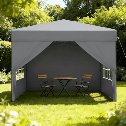 Faltpavillon 2.5x2.5 Wasserdicht & Stabil mit Seitenwänden