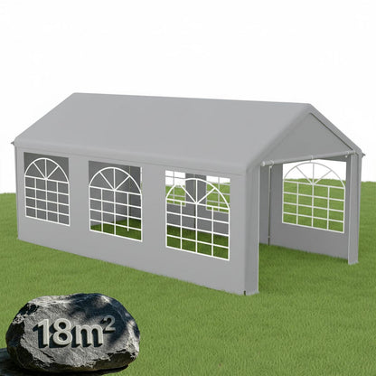 Partyzelt 3x6m Grau – Wasserdicht & Stabil für Garten & Events