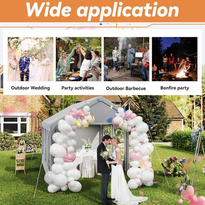 Partyzelt 3x6m Grau – Wasserdicht & Stabil für Garten & Events