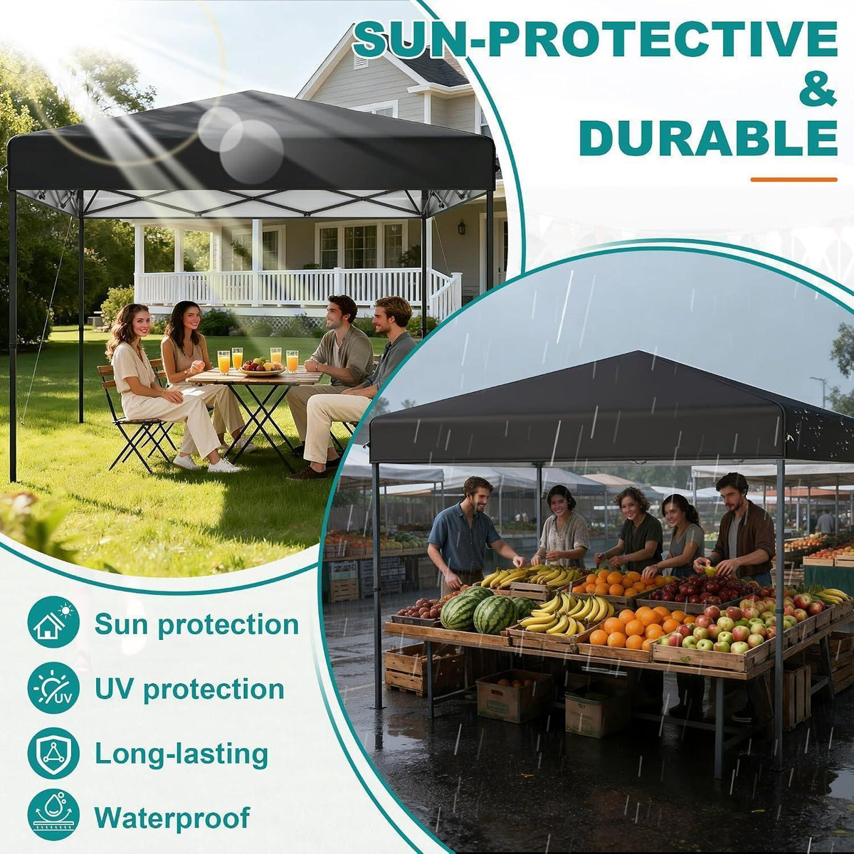 3x3 Pavillon Wasserdicht – Pop-Up Partyzelt für Garten & Outdoor