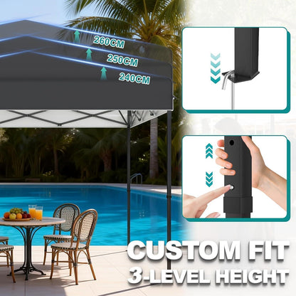 3x3 Pavillon Wasserdicht – Pop-Up Partyzelt für Garten & Outdoor