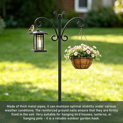 Schäferhaken 233cm – Robuster Metall Gartenstecker für Deko & Futter