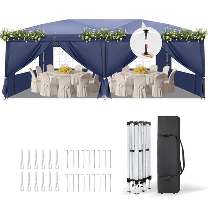 Faltpavillon 3x6m mit Seitenteilen – Wetterfest & Höhenverstellbar
