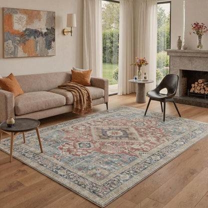 Vintage Teppich Wohnzimmer 160x230cm Rouge