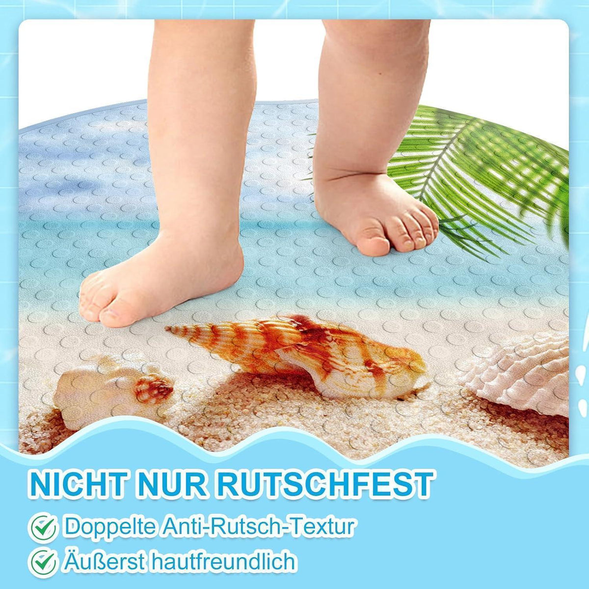 Rutschfeste Duschmatte rund 55cm – Sicher & Schimmelfrei