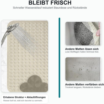 Rutschfeste Duschmatte 60x90cm – Komfortable TPE Duscheinlage mit Saugnäpfen