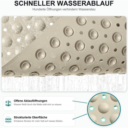 Rutschfeste Duschmatte 60x90cm – Komfortable TPE Duscheinlage mit Saugnäpfen