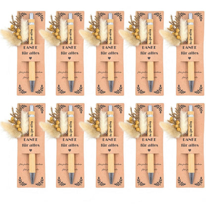 10x Dankeschön Geschenkset Kugelschreiber mit Gravur