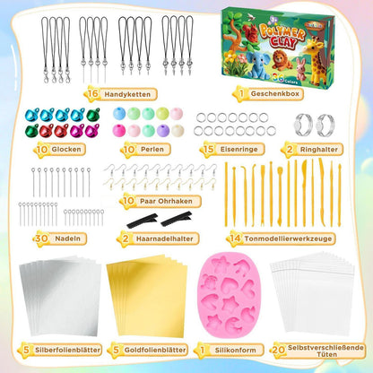 Polymer Clay Set 36 Farben – Modellierton mit Zubehör für Schmuck