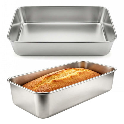 Edelstahl Brotbackform Rechteckig 33x15x6,7 cm – Für Brot & Kuchen