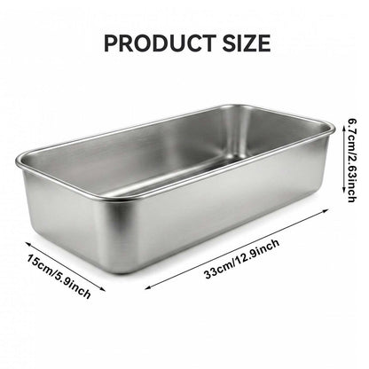 Edelstahl Brotbackform Rechteckig 33x15x6,7 cm – Für Brot & Kuchen