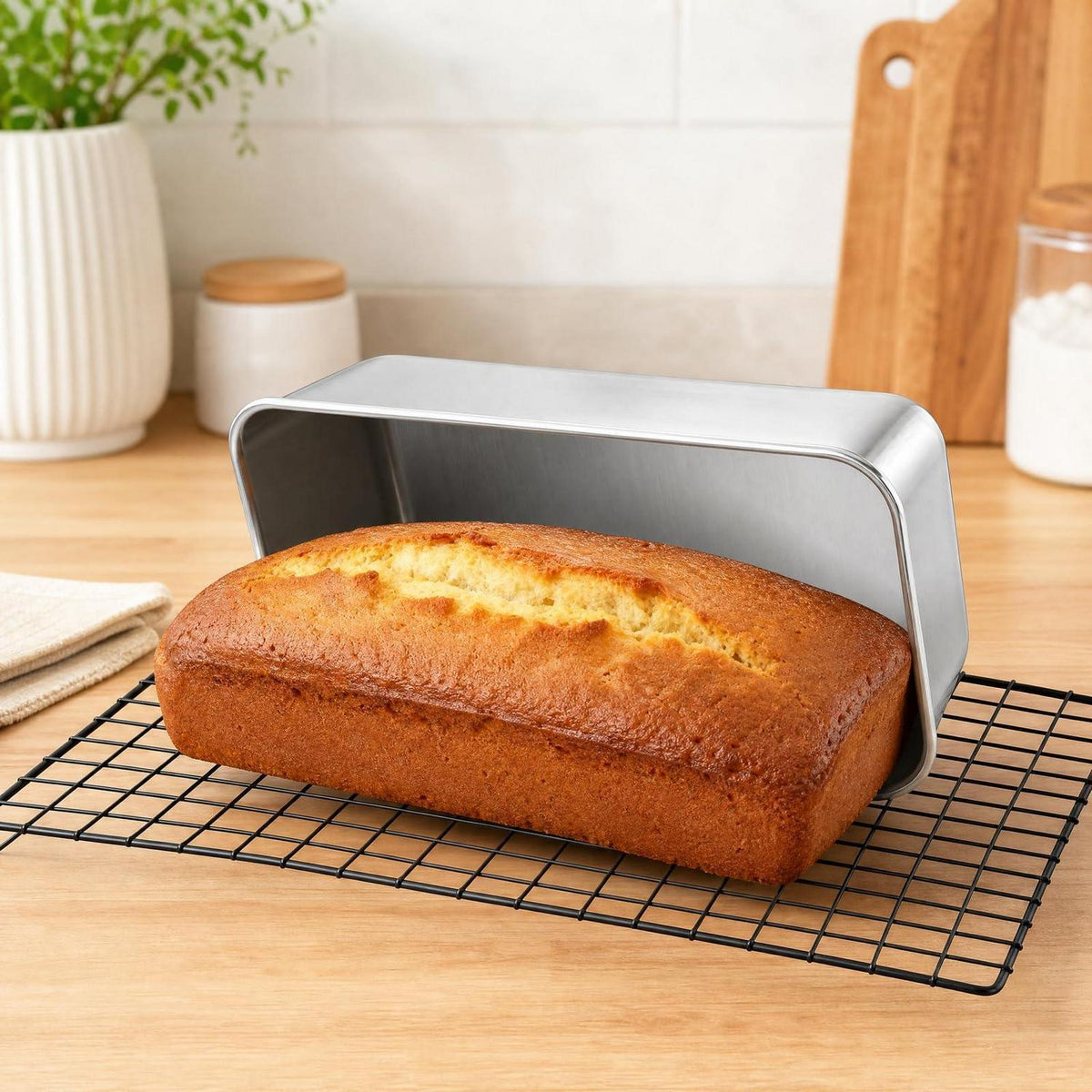 Edelstahl Brotbackform Rechteckig 33x15x6,7 cm – Für Brot & Kuchen