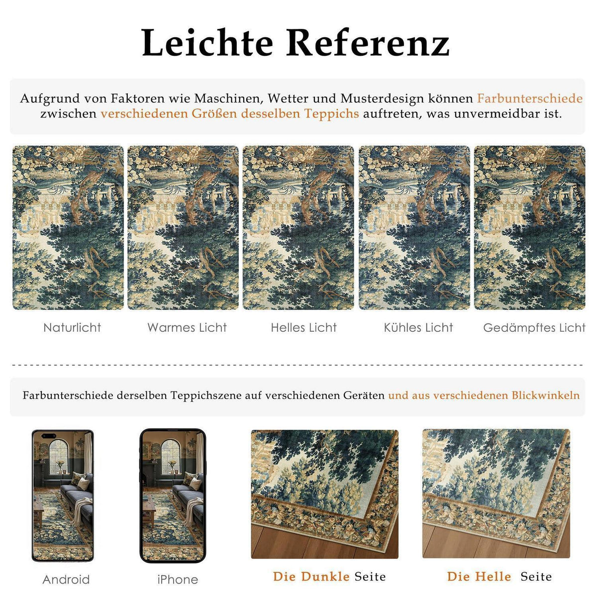 Vintage Teppich 300x400cm – Bunt & Waschbar für Wohnzimmer