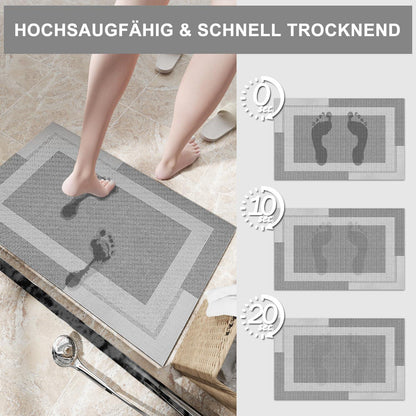 Rutschfester Badezimmerteppich 50x80 cm – Extra Flach & Schnelltrocknend