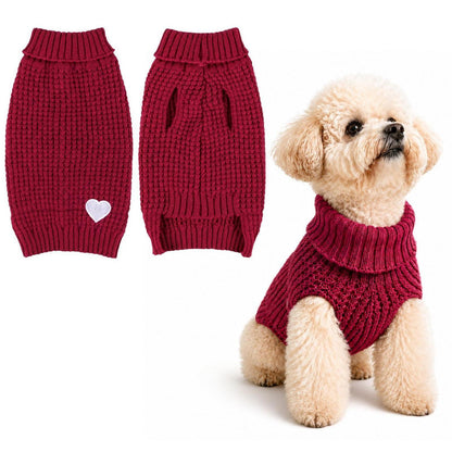 Gestrickter Hundepullover Rot M - Warm & Weich