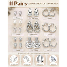 11 Paar Ohrclips Damen Ohne Ohrlöcher – Zirkonia & 14K Gold Optik