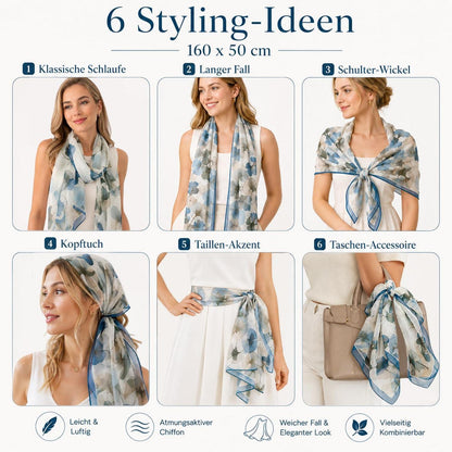 Chiffon Schal Damen leicht & elegant bunt