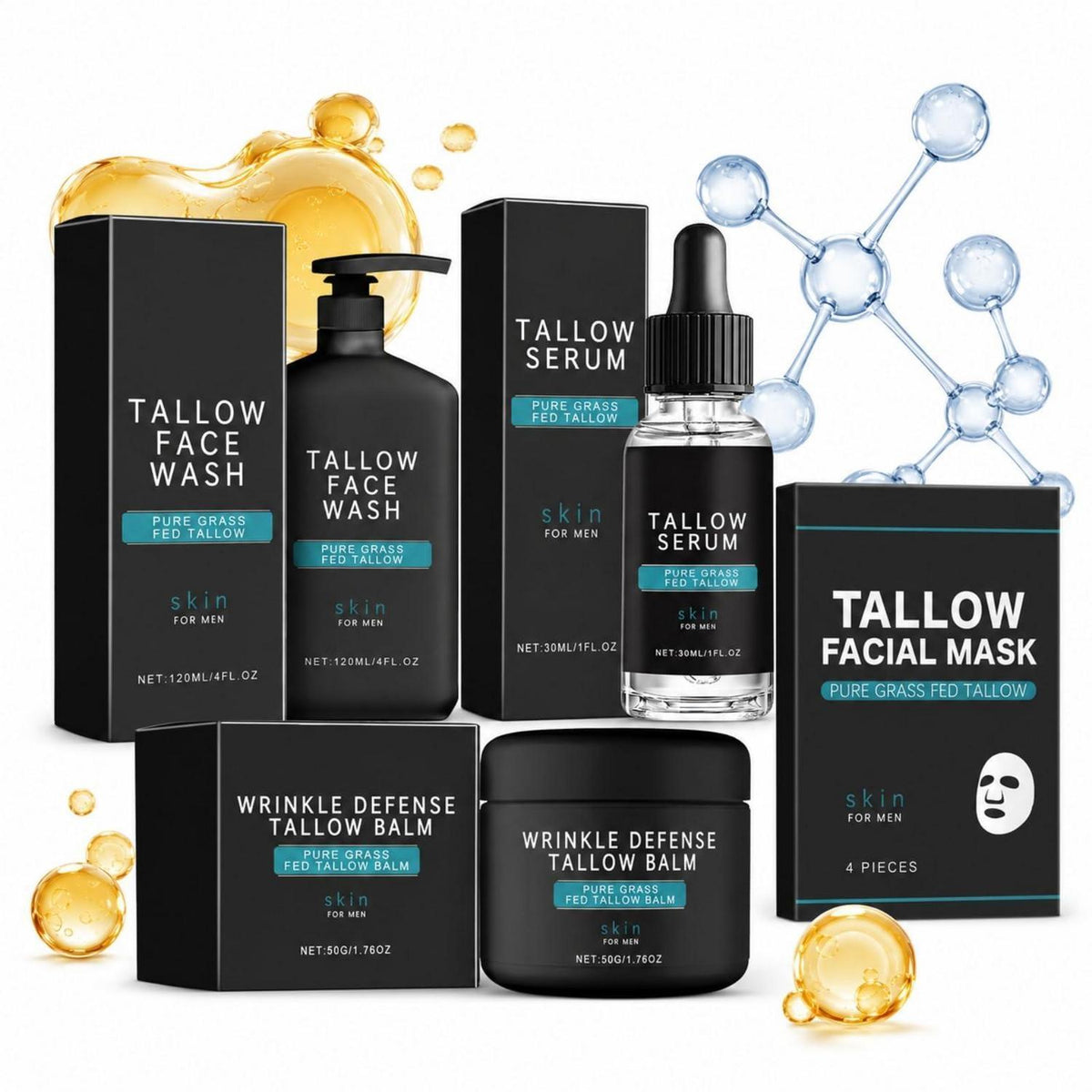 Gesichtspflege Set Männer – Tallow & Kollagen Geschenkset